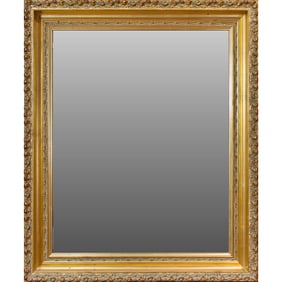 A giltwood rectangular mirror