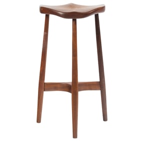 A Clarence Teed (1915-1994) walnut stool