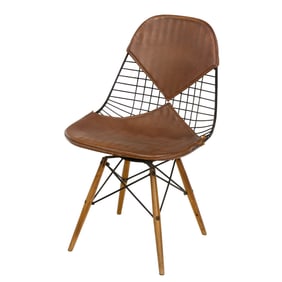 A Charles & Ray Eames for Herman Miller DKW wire rotating side chair