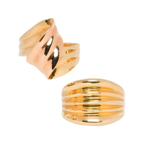 Two Milor 18k gold rings, Italy