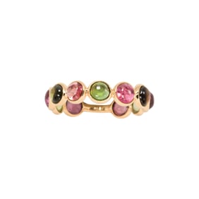A multi-color tourmaline and 18k gold ring