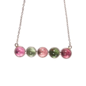 A tourmaline and 18k white gold pendant necklace