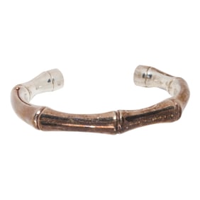 A Gucci sterling silver cuff bangle bracelet