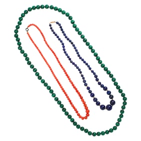 Three beaded necklaces