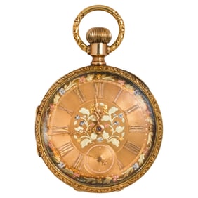 A Waltham 18k gold pocket watch
