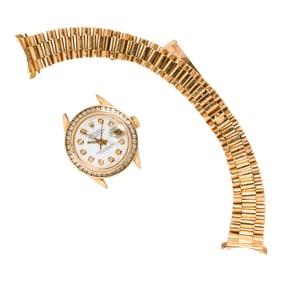 An 18k gold Rolex Oyster Perpetual Datejust wristwatch