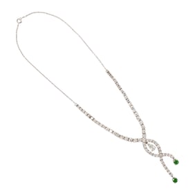 A diamond, tsavorite garnet and platinum necklace