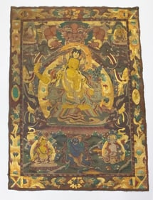 A Tibetan thangka depicting Vajrasattva