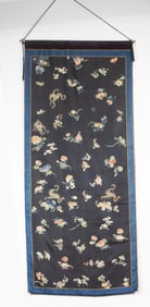 A Chinese embroidered floral panel