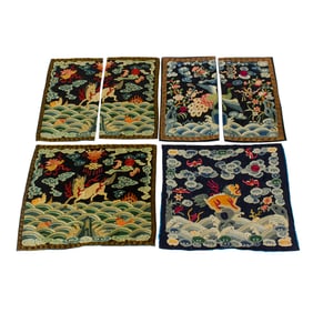 (lot of 4) Chinese embroidered rank badges