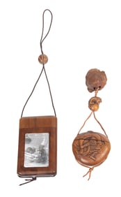 (lot of 2) Japanese boxwood inros