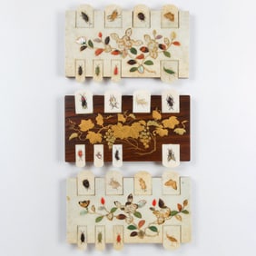 (lot of 3) Japanese Shibayama style whist markers