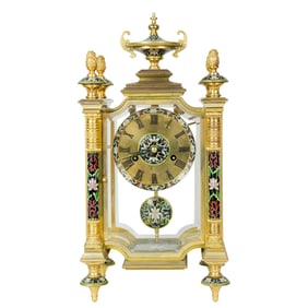 A Chinese cloisonne and gilt bronze mantel clock