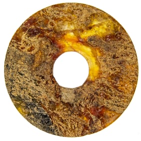 A Chinese archaistic hardstone bi disc