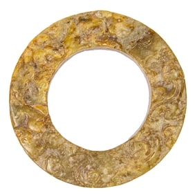 A Chinese archaistic hardstone ring