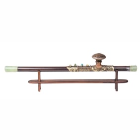 A Chinese zitan opium pipe