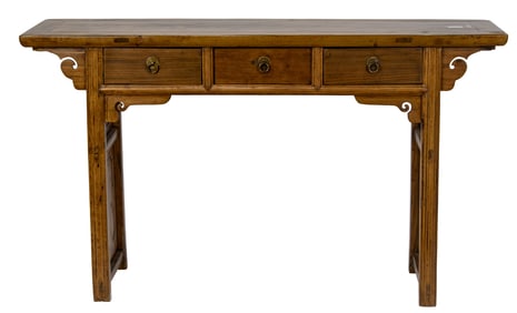 A Chinese elmwood coffer altar