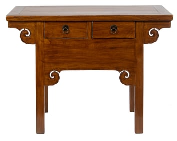 A Chinese elmwood coffer