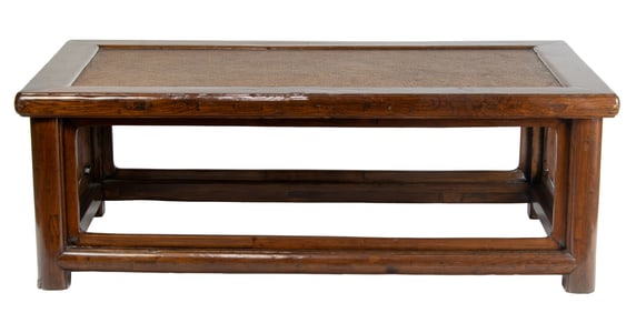 A Chinese elmwood low table