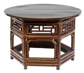 A Chinese bamboo circular table