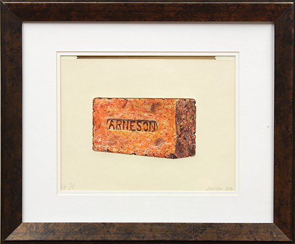 Robert Arneson, Arneson, lithograph: Robert Arneson (American, 1930-1992), Arneson, lithograph, pencil signed, dated, and inscribed, artists proof edition of 5 within lower margin, sight: 10.25"h x 13.5"w, overall (frame): 18.75"h x 22.7