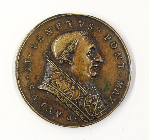 Pope Paul II, commemorative medal 1464: Pope Paul II, 1418-1471, commemorative medal 1464, early Renaissance mahogany patina, 43.5g, 43 mm