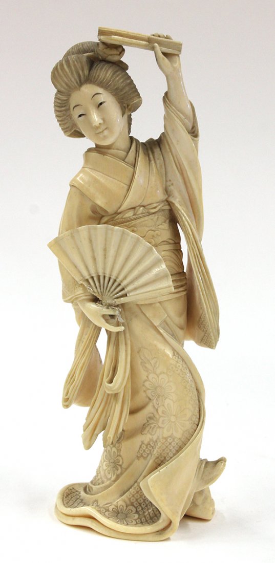 Japanese Sculpture of Dancing Geisha, Meiji Period