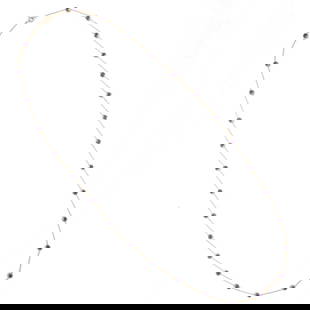 A tanzanite and 18k gold necklace: A tanzanite and 18k gold necklacedesigned as a line of round tanzanite cabochons weighing approximately 13.75 carats in total; 6.8 grams; length: 30 in