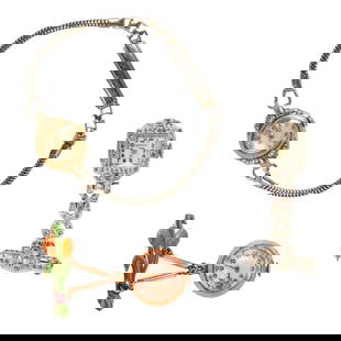 A group of metal watch objects: A group of metal watch objectscomprising, A gruen, Imperial and unnamed; 37.0 gross grams