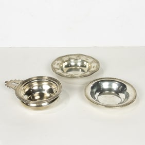 A Shreve & Co sterling porringer and two sterling bowls