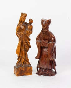 Two Contemporary wood figures