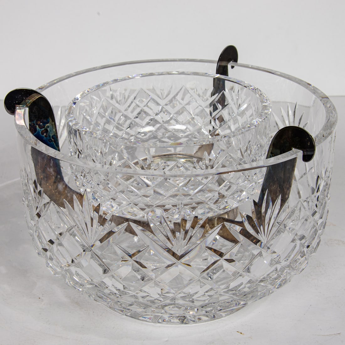 A Waterford cut glass caviar dish: A Waterford cut glass caviar dish, 5"h x 8"dia