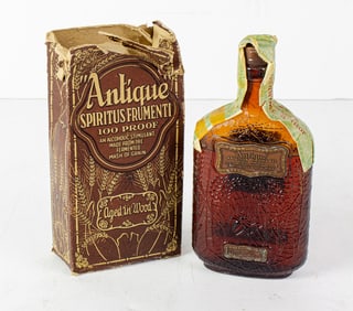 An antique Spiritus Frumoni (Pint MAsh Whisky) bottle
