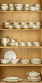 A Wedgwood of Euturia & Barlston gilt rimmed creamware dinner service in the 'Corininthian Cream'