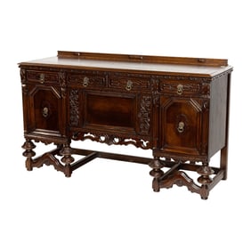 An English carved oak sideboard