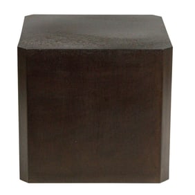 A Modern patinated metal cube side table