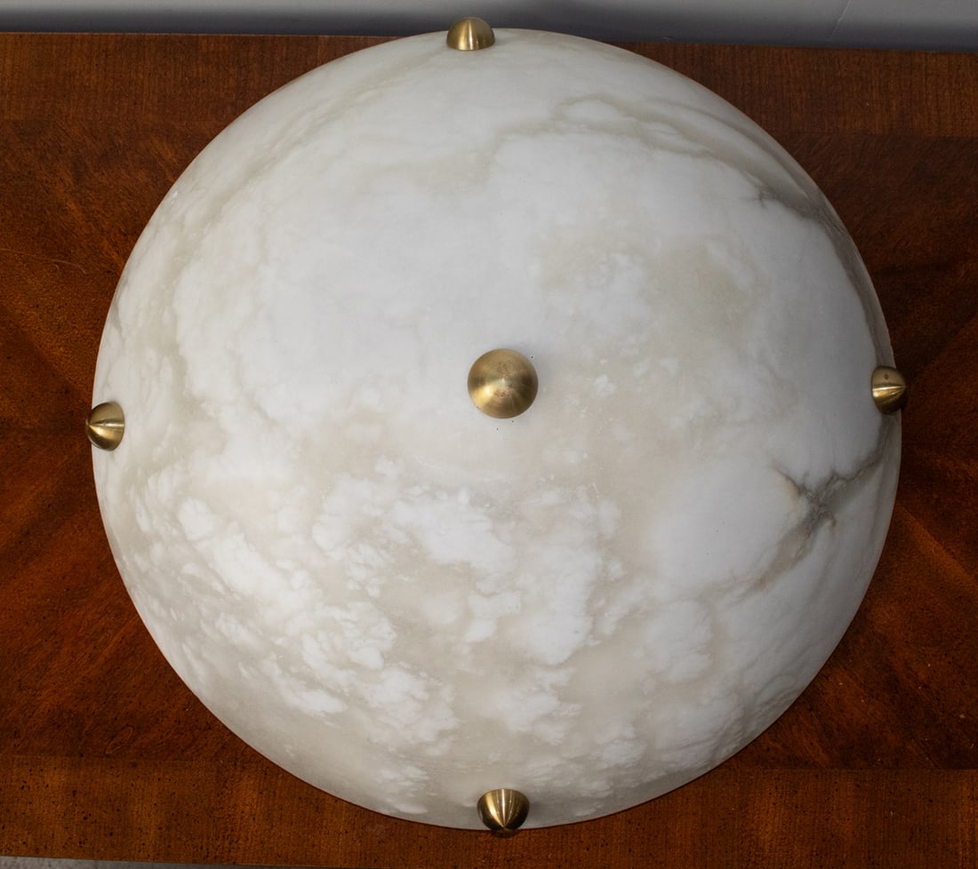A contemporary alabaster corona pendant fixture (1 of 1)
