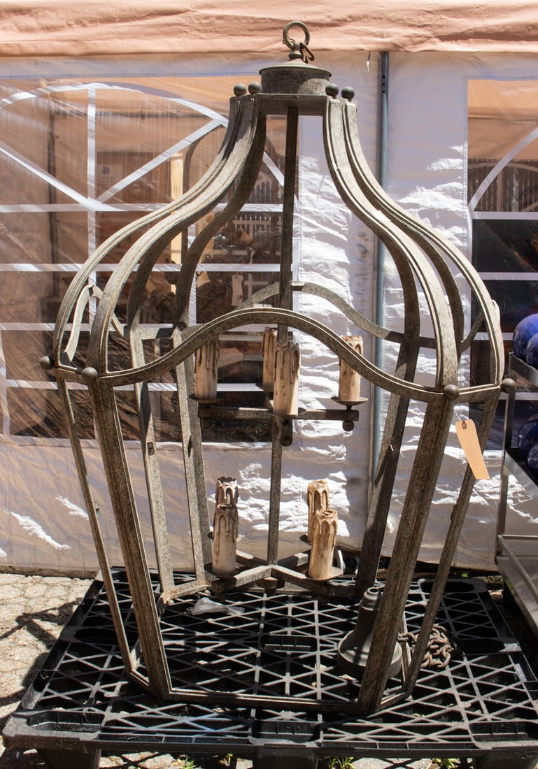 A monumental patinated bronze light fixture (1 of 1)