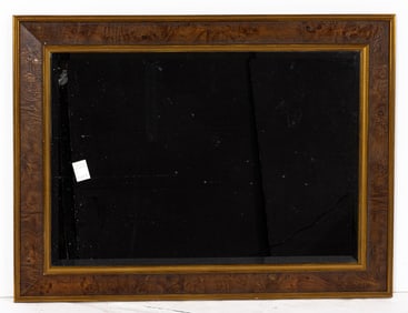 A Transitional parcel gilt burl wood mirror