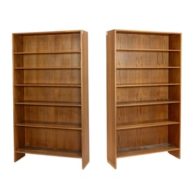 A pair of Danish Modern teak bookcases