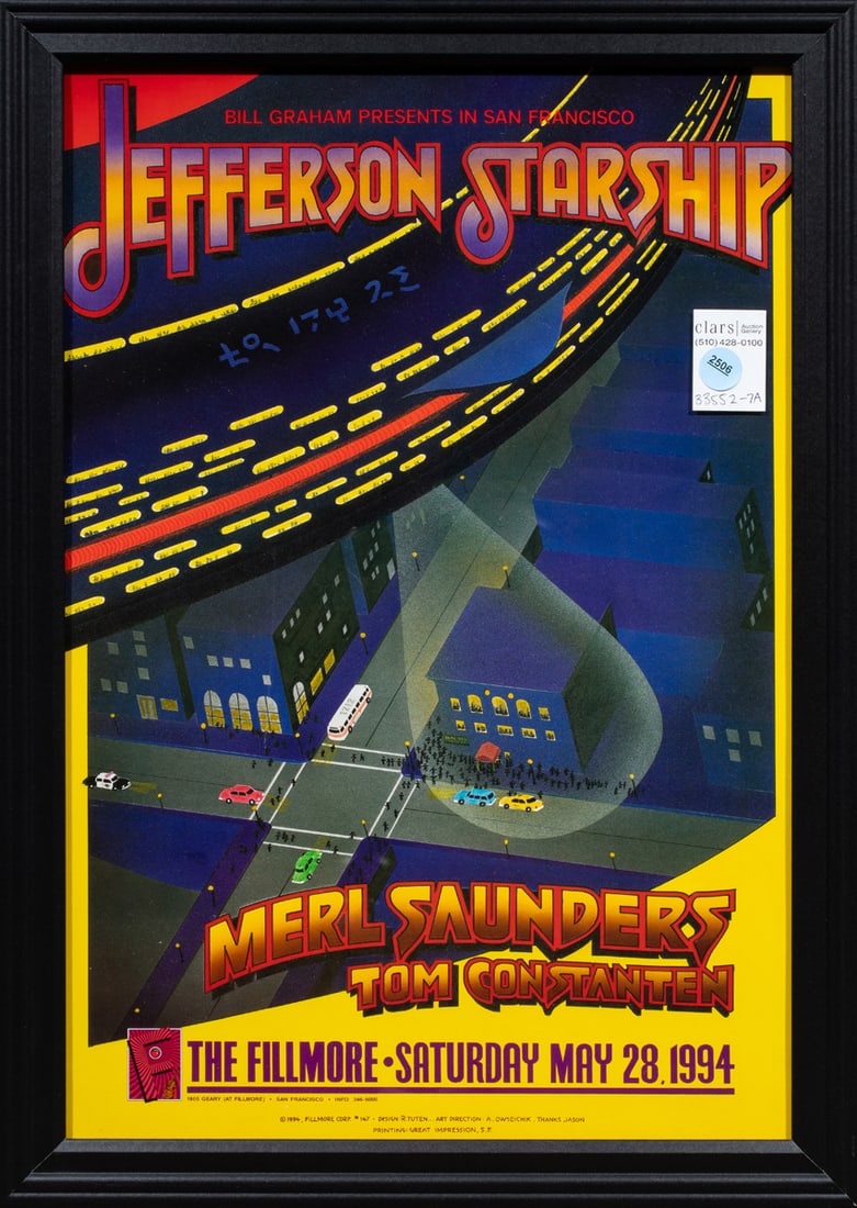 Poster, American School (20th century): American School (20th century), Bill Graham Jefferson Starship at the Fillmore Poster, 1994, offset print, overall (with frame): 21"h x 15"w