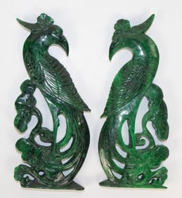 A Chinese dyed jadeite carved 'phoenix'