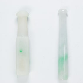 (lot of 2) Chinese jadeite cigarette holders