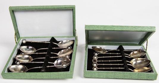 (lot of 12) Chinese export silver tea spoons