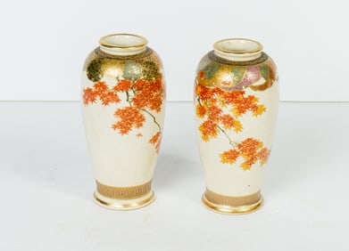 A pair of Japanese Satsuma vases