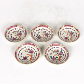 (lot of 5) Chinese export famille rose dishes