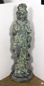 A Chinese plaster statue of Guanyin