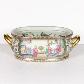 A Chinese Canton famille rose foot bath