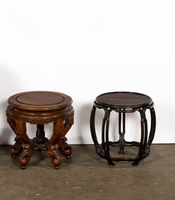 (lot of 2) Chinese hardwood stands