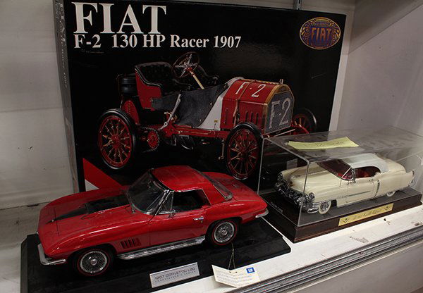 Associated group of die-cast metal model cars: (lot of 3) Associated group of die-cast metal model cars including 1967 Corvette L88, 1955 Cadillac Eldorado, and Fiat F-2 130 HP Racer 1907, each 1:12 scale